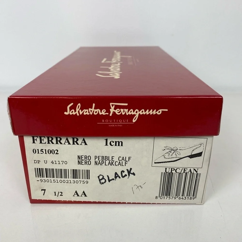 Salvatore Ferragamo Ferrara Women's 7 1/2 AA Black Leather Oxford Lace Up Shoes - Picture 12 of 14